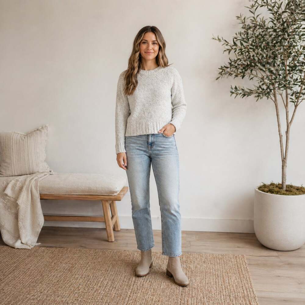 Abercrombie & Fitch Cream Sequin Knit Sweater Small Cozy Textured